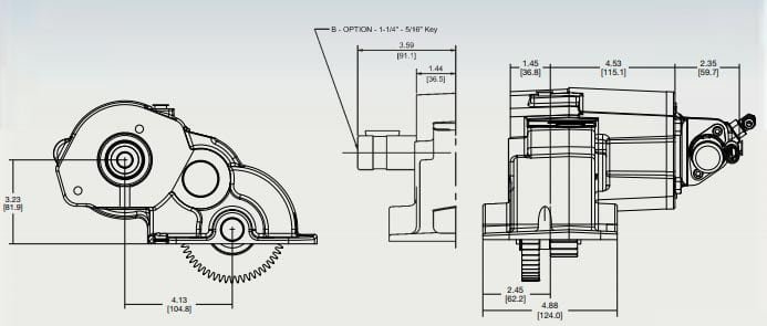 Muncie FR67 Series PTO Dimensions